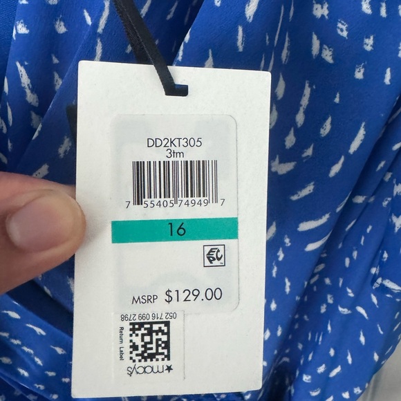 DKNY Blue Patterned Dress - Picture 3 of 7